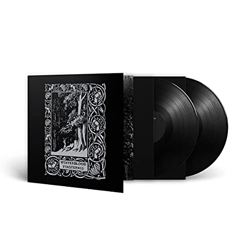 Black vinyl record with ornate, dark-themed album cover art.