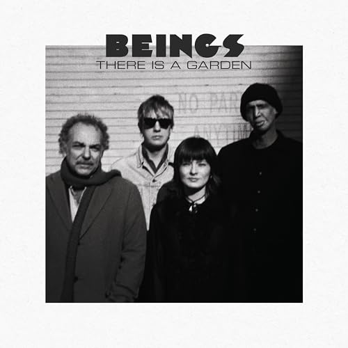 Black and white album cover featuring four people, band “Beings”.
