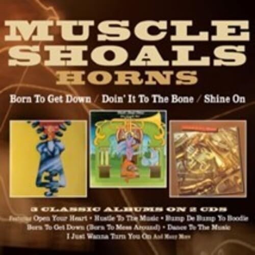 CD cover for Muscle Shoals Horns with three album covers displayed.