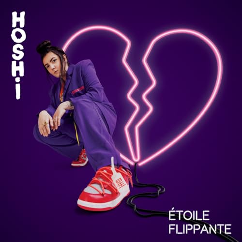 Record cover featuring a woman in purple suit with a neon heart.