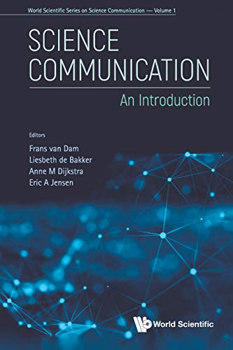 Book cover: "Science Communication: An Introduction," volume one, blue network graphic.