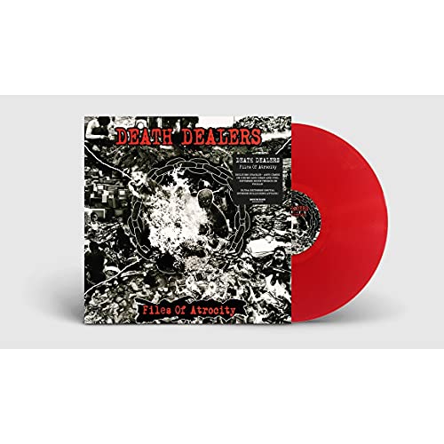 Red vinyl record with dark, chaotic album art and a hype sticker.