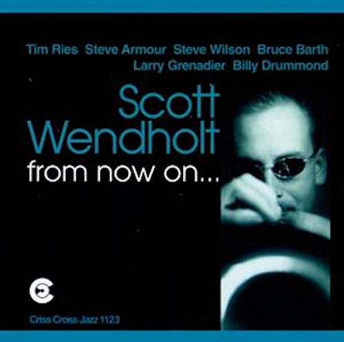 CD cover: Scott Wendholt portrait with trumpet, dark blue background.