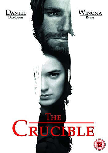DVD cover for The Crucible featuring close-up portraits of Daniel Day-Lewis and Winona Ryder.