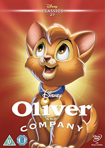 Oliver & Company DVD cover featuring an orange tabby kitten.