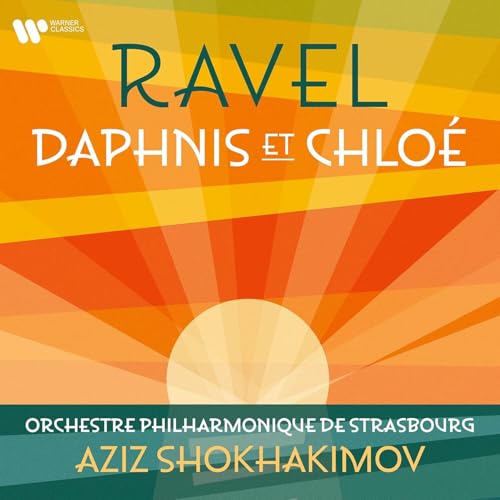 CD cover for Ravel’s “Daphnis et Chloé” with a sunburst design.