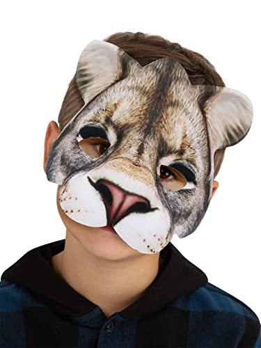 Smiffys 53146 Kids Lion Mask, Unisex Children, Multi-Colour, One Size