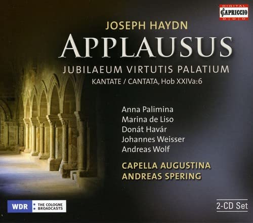 CD cover for “Applausus” by Joseph Haydn, featuring arched columns.