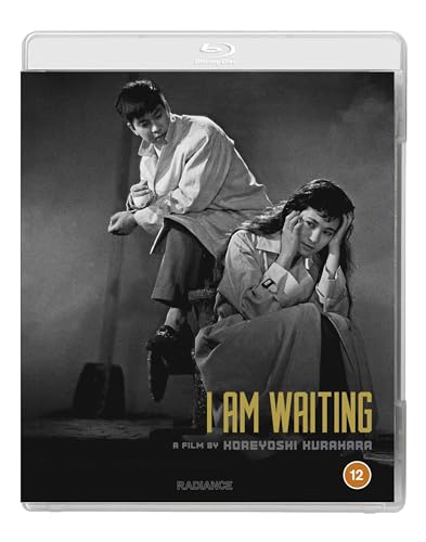 Black and white Blu-ray cover for “I Am Waiting” featuring two people.