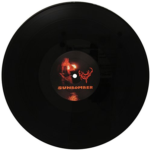 Black vinyl record with a red and orange label reading "Sunbomber".