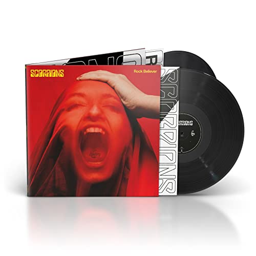 Scorpions “Rock Believer” vinyl record with red cover art.