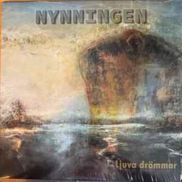 Vinyl record cover with abstract, colorful landscape and text “Ljuva drömmar”.