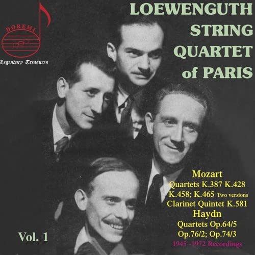 CD cover featuring a black and white photo of the Loewenguth String Quartet.