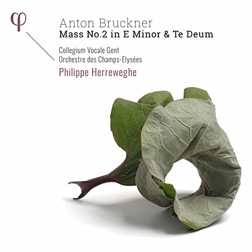 CD cover for Bruckner’s Mass No. 2 with a leafy plant image.