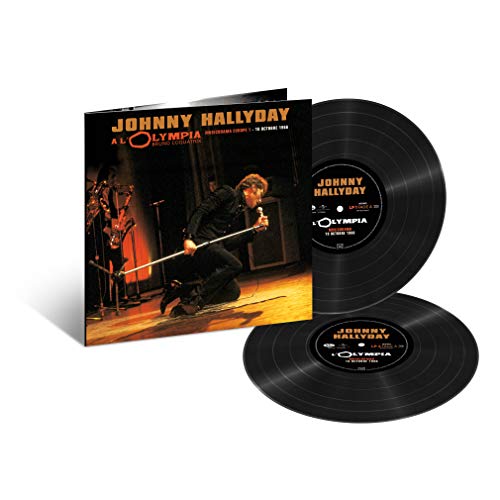 Johnny Hallyday double vinyl record with album cover featuring a performer.