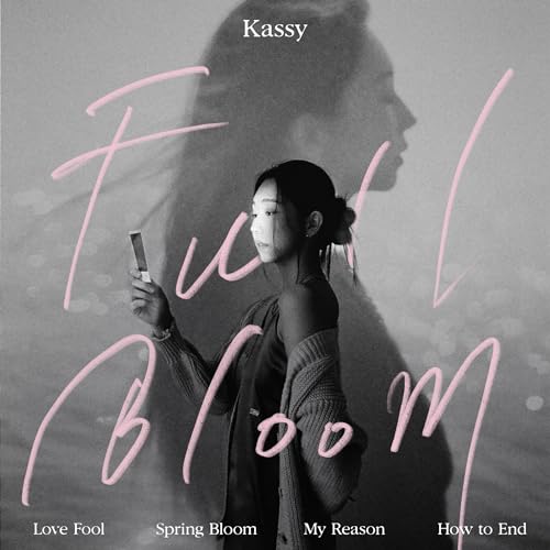 CD cover for Kassy’s “Full Bloom” featuring a woman in grayscale.