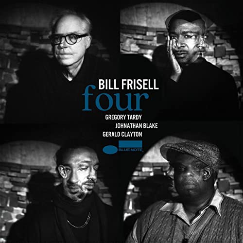 Black and white album cover featuring four jazz musicians.
