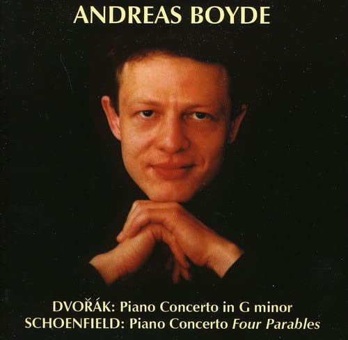 CD cover featuring a portrait of pianist Andreas Boyde, dark background.