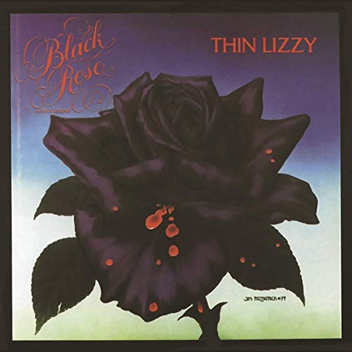 Vinyl cover art featuring a large, dark purple rose with red droplets on it.