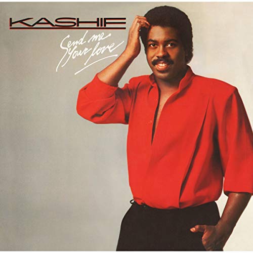 Kashif album cover: portrait of a smiling Black man in red shirt.