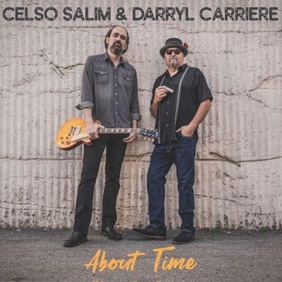 CD cover featuring two men with a guitar, titled "About Time.