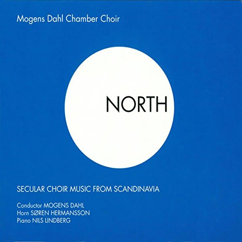 CD cover for Mogens Dahl Chamber Choir’s “North” album, blue background.
