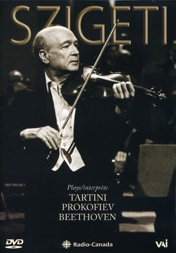DVD cover featuring violinist Szigeti playing, with composer names listed.