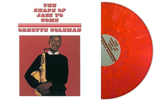 Jazz vinyl record with red and white splatter, featuring Ornette Coleman.