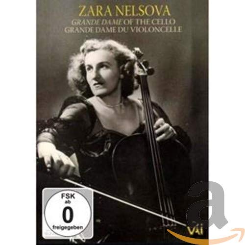 Zara Nelsova holding a cello, DVD cover with rating symbol.