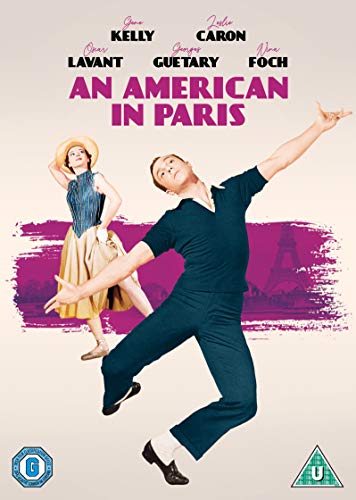 An American in Paris" DVD cover featuring Gene Kelly and Leslie Caron dancing.