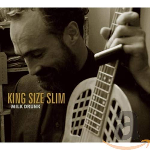 Bearded man with a guitar, album cover for King Size Slim.