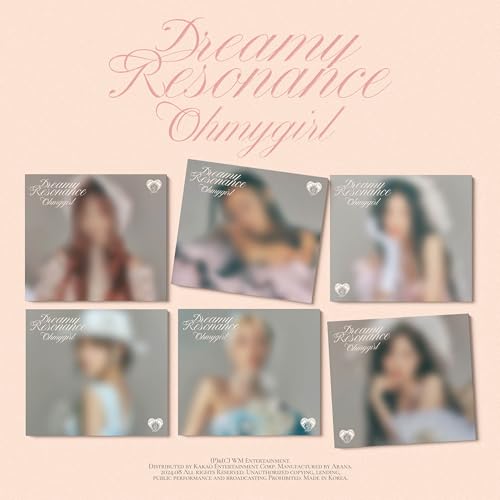 Oh My Girl "Dreamy Resonance" album cover with six blurred member photos.