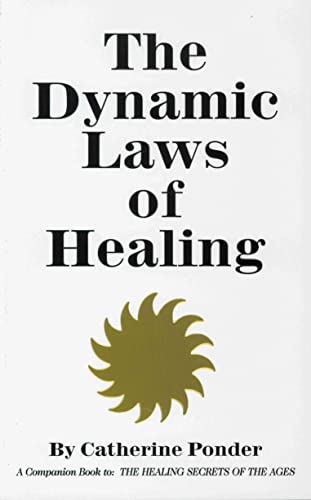 Book cover: "The Dynamic Laws of Healing" by Catherine Ponder, with sun graphic.
