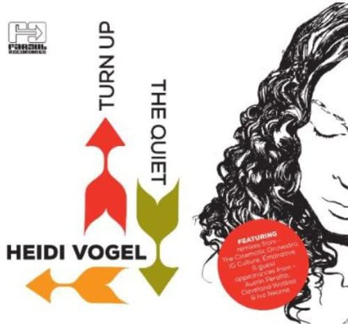 CD cover for Heidi Vogel’s “Turn Up The Quiet” with abstract art.