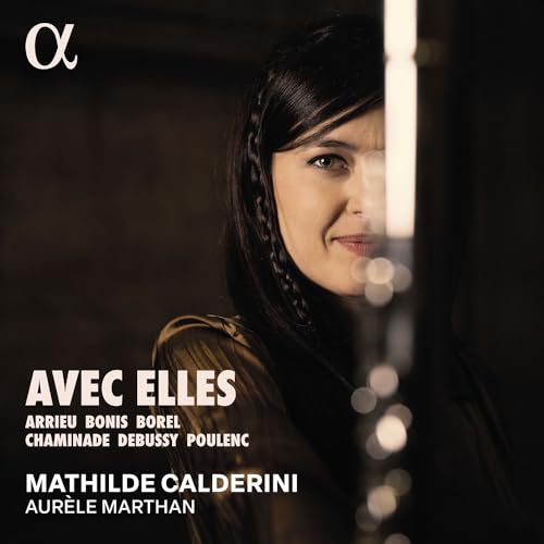 CD cover featuring a portrait of Mathilde Calderini and album title “Avec Elles”.