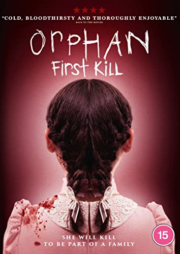 “Orphan: First Kill” DVD cover featuring a girl with braided hair.