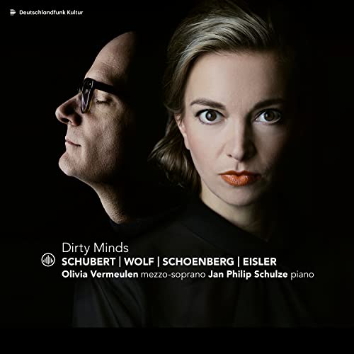 CD cover: Portraits of a woman and man in dark lighting.