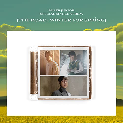 Super Junior album cover featuring three members in portrait frames.