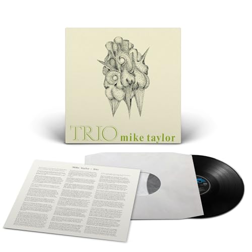 Vinyl record and insert for Mike Taylor's "Trio" with floral artwork.
