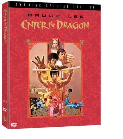 Enter the Dragon" DVD cover featuring Bruce Lee in a fighting pose.