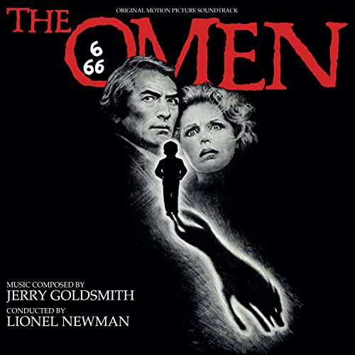 “The Omen” soundtrack vinyl cover featuring a dramatic film still.
