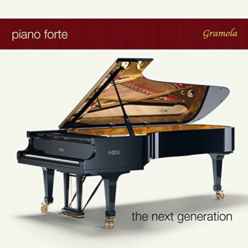 CD cover featuring a glossy black grand piano, text reads "piano forte".
