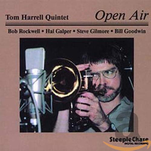 CD cover for Tom Harrell Quintet’s “Open Air” featuring a trumpet player.