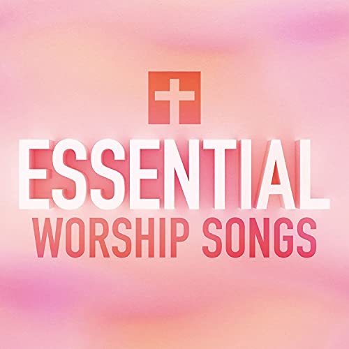 CD cover for “Essential Worship Songs” with a cross and pink background.