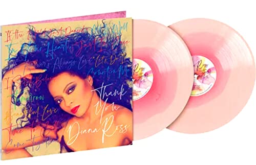 Diana Ross "Thank You" double pink vinyl record with album cover.