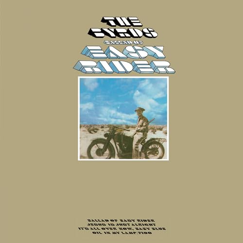 CD cover for The Byrds, Ballad of Easy Rider, featuring a man on motorcycle.