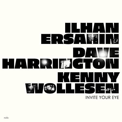 Album cover with bold black text listing artist names and title.