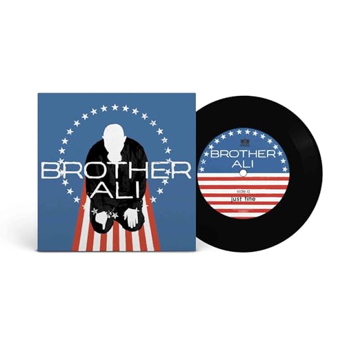 Brother Ali vinyl record with patriotic cover art and black disc.