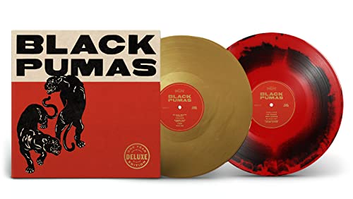 Black Pumas vinyl record with deluxe edition packaging and two colored discs.
