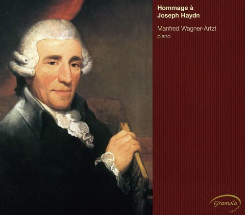 CD cover featuring a portrait of composer Joseph Haydn and text.